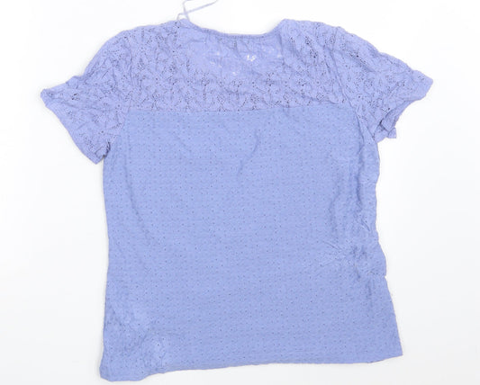 Bonmarché Womens Blue Basic T-Shirt Size 10
