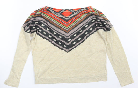 QED London Womens Multicoloured Argyle/Diamond Pullover Sweatshirt Size M
