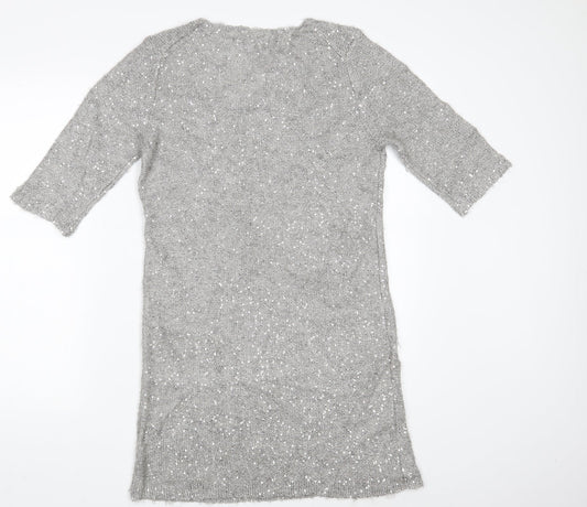 Style Butler Womens Silver Fit & Flare Size L