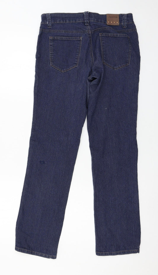 Jania Womens Blue Denim Straight Jeans Size 8 L30 in