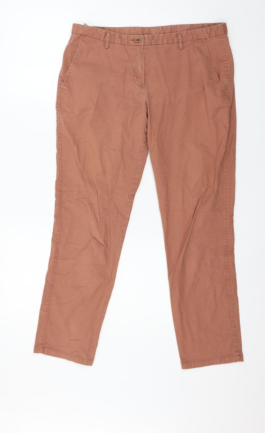 United Colors of Benetton Womens Orange   Chino Trousers Size 12 L27 in
