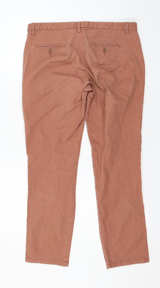 United Colors of Benetton Womens Orange   Chino Trousers Size 12 L27 in