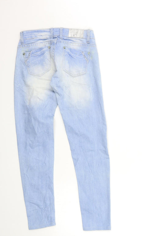 Hot Bottom Womens Blue Denim Skinny Jeans Size S L28 in