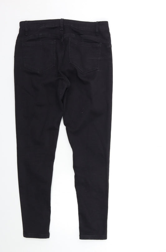Denim & Co. Womens Black Denim Skinny Jeans Size 14 L27 in