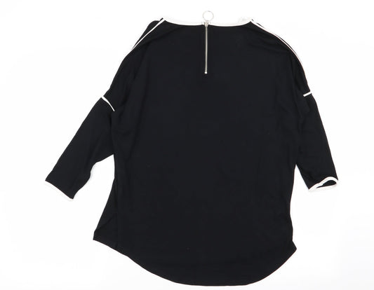 Select Womens Black Basic T-Shirt Size 12