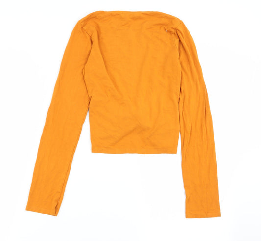 Select Womens Yellow Basic T-Shirt Size 6