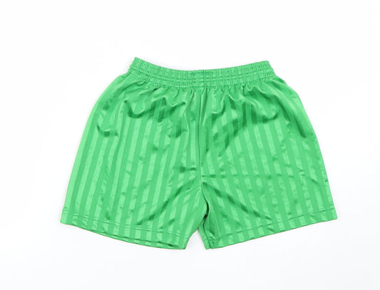 Maddins Boys Green Striped Sweat Shorts Size 8-9 Years