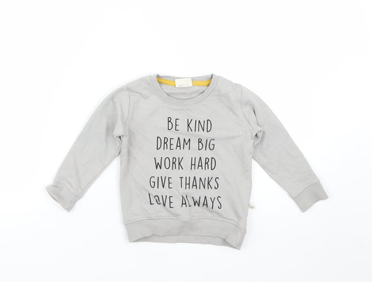 V&crew Boys Grey Pullover Jumper Size 18-24 Months