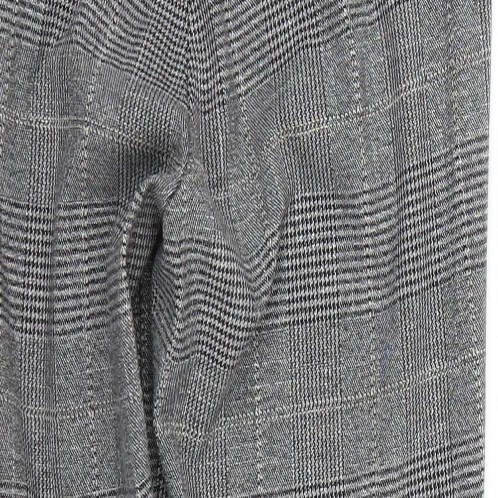 Preworn Womens Grey Check Capri Trousers Size 30 L26 in