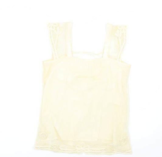 Preworn Womens Yellow Floral Basic Tank Size M