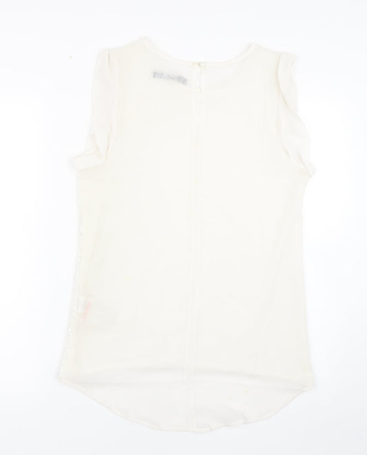 esoterica Womens White Basic Tank Size 16