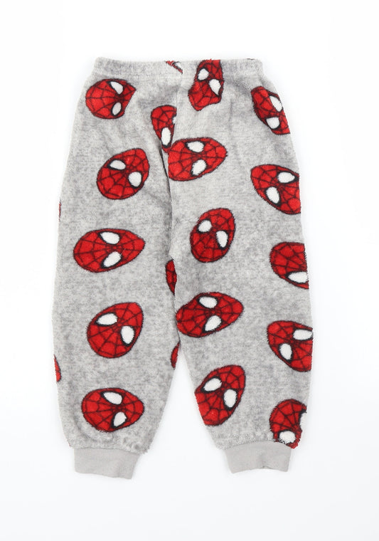 Preworn Boys Grey Solid Pyjama Pants Size 2 Years - Spiderman