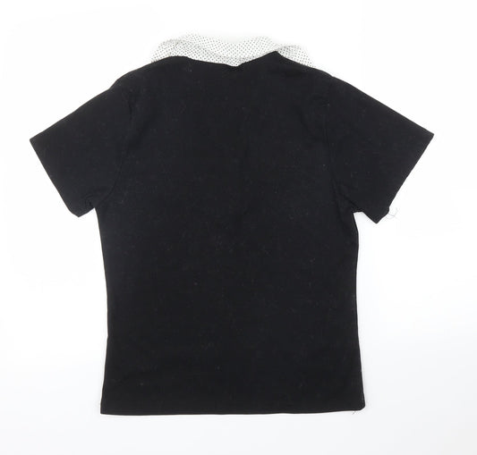 Elizabeth Scott Womens Black Basic T-Shirt Size L