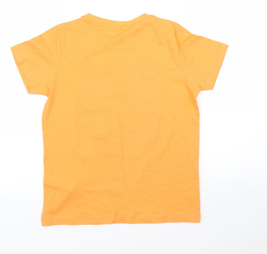 Primark Boys Orange Basic T-Shirt Size 7 Years