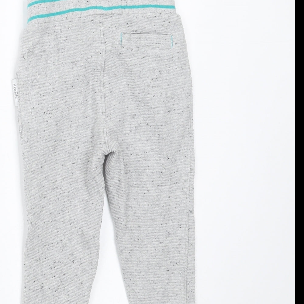 Brand and care label for Lola Maverick Baby Grey Jogger Trousers, size 12-18, Months