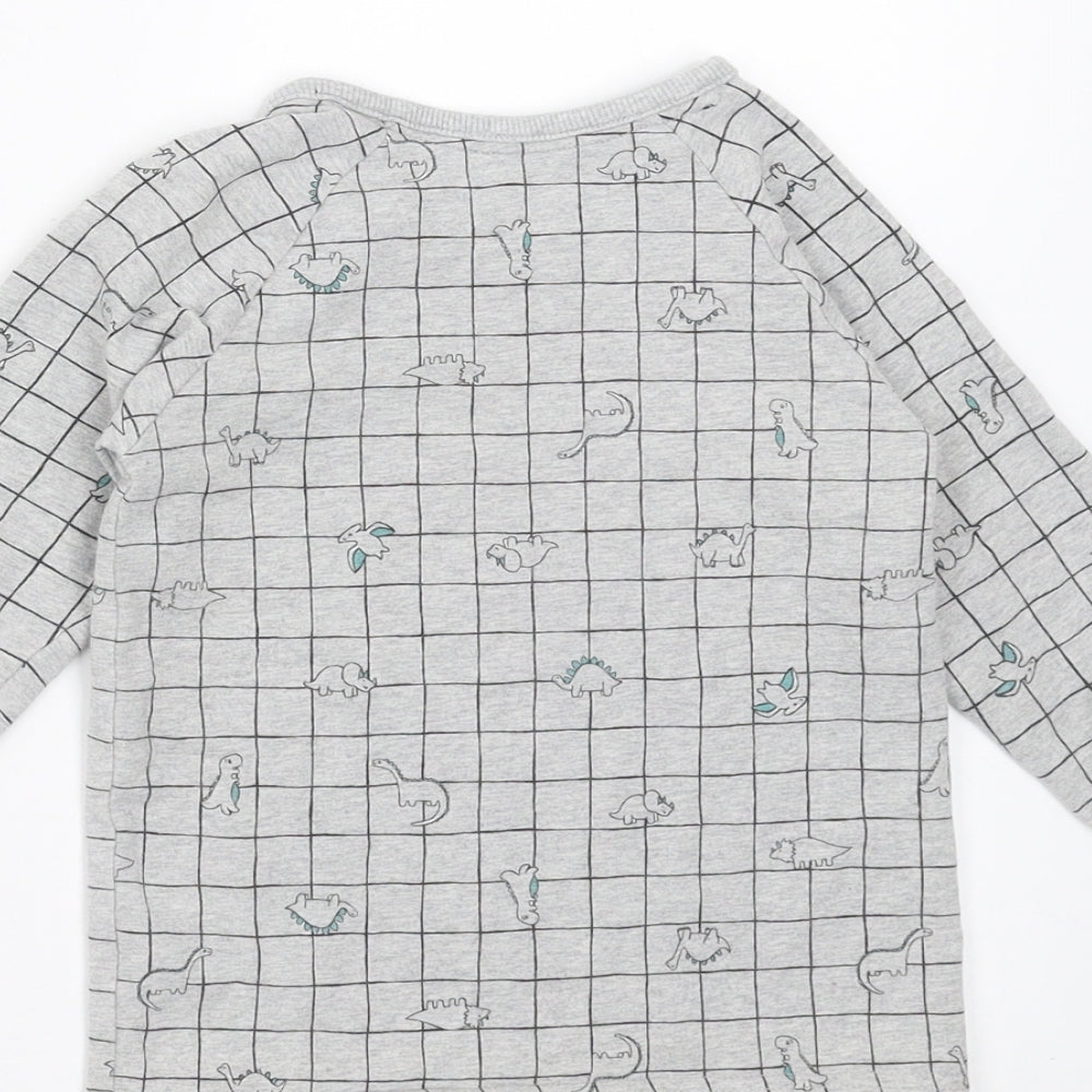 George Boys Grey Check Basic T-Shirt Size 12-18 Months - dinosaur