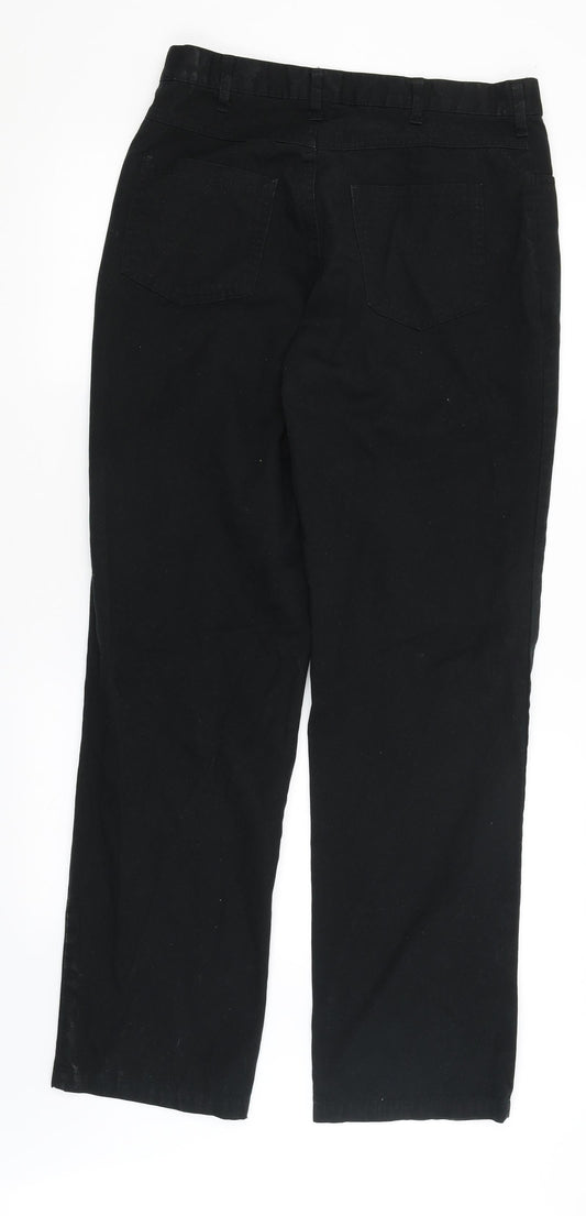 Dimension Mens Black Trousers Size 31 in L32 in