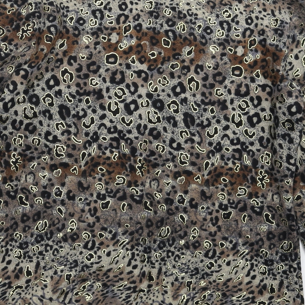 Alexara Womens Multicoloured Animal Print Cardigan Jumper Size S