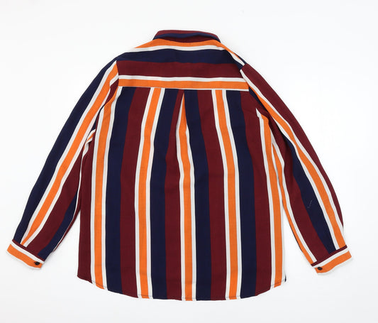 Vero & Lucy Womens Multicoloured Striped Basic Blouse Size L