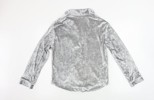 ala mode Womens Grey Basic Button-Up Size 8