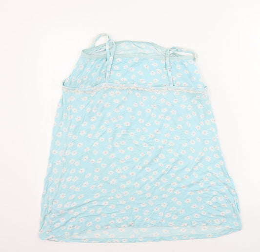 Marks and Spencer Womens Blue Floral Basic T-Shirt Size 16
