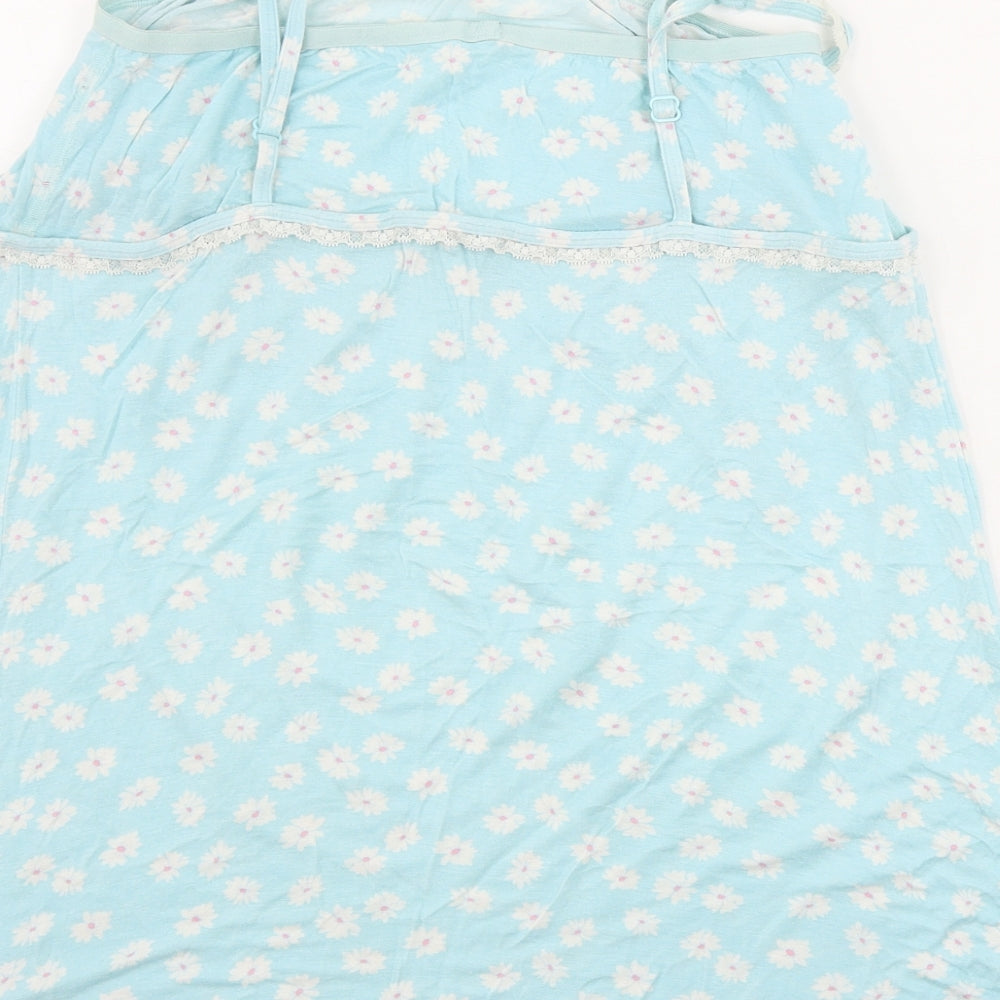 Marks and Spencer Womens Blue Floral Basic T-Shirt Size 16