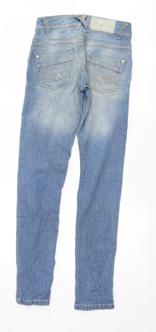 Denim & Co. Womens Blue Straight Jeans Size 8 L31 in
