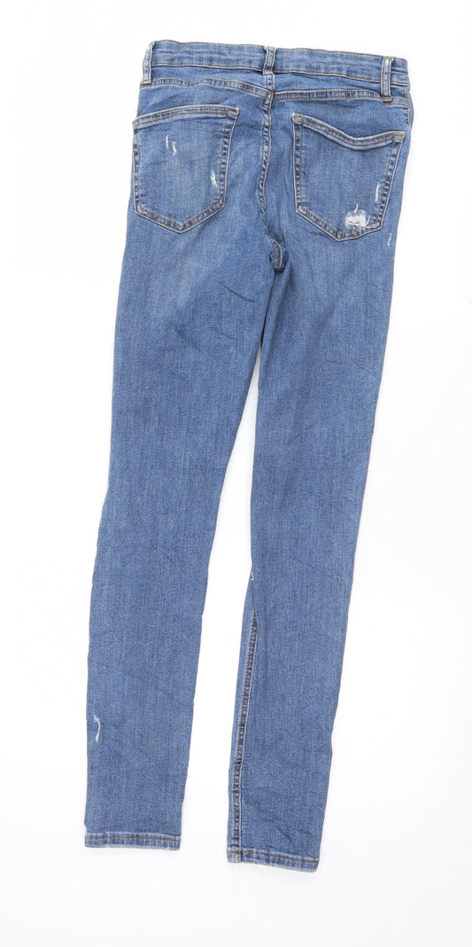 Topshop Womens Blue Skinny Jeans Size 28 L29.5 in