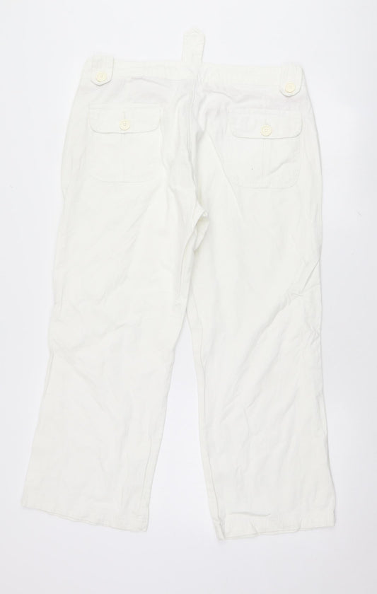 Colours of The World Womens White Trousers Size 14 L25 in