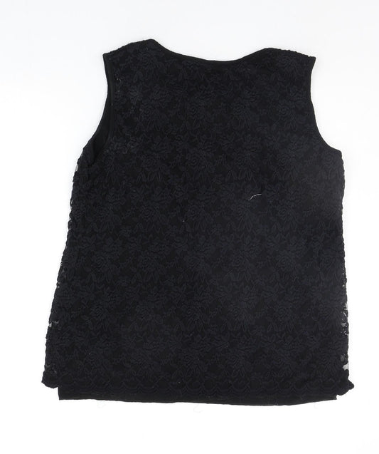 Preworn Womens Black Basic Tank Size 18