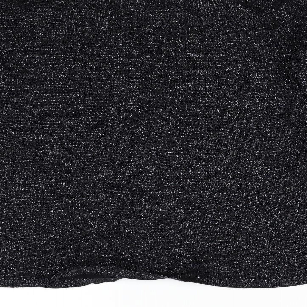BM Collection Womens Black Knit Pullover Jumper Size L
