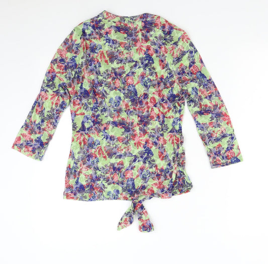 M&S Womens Multicoloured Floral Basic Button-Up Size 8