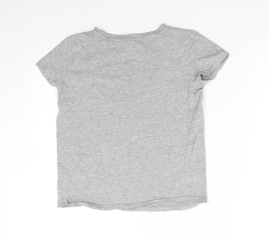 H&M Womens Grey Basic T-Shirt Size XS - Heart