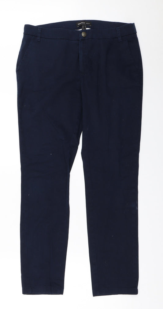 Mango Womens Blue Capri Trousers Size 38 L28 in