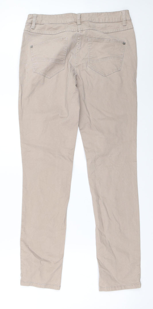UpFashion Womens Beige Straight Jeans Size 28 in L32 in