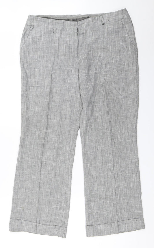 Evie Womens Grey Trousers Size 14 L28 in