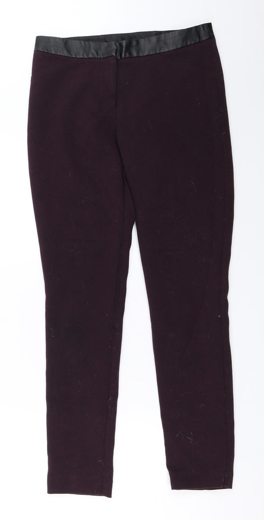 New Look Womens Purple Trousers Size 8 L28 in
