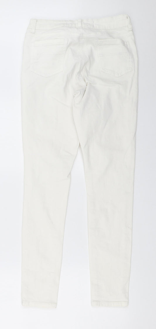 Primark Womens White Skinny Jeans Size 10 L28 in