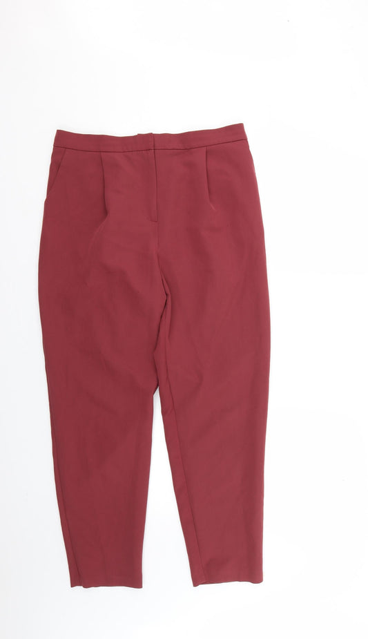 New Look Womens Red Trousers Size 12 L25 in