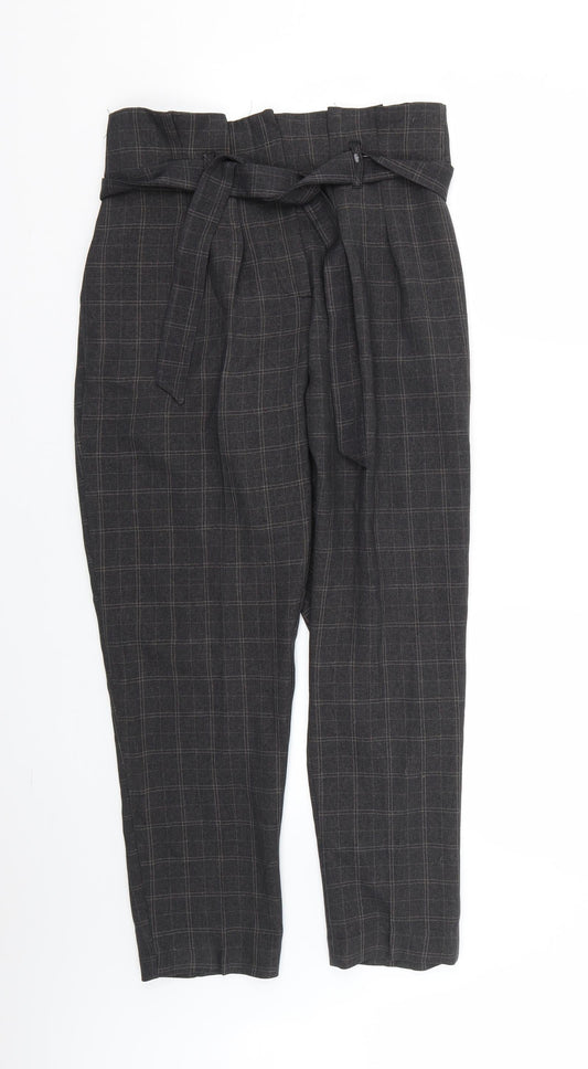 New Look Womens Brown Check Trousers Size 10 L25 in
