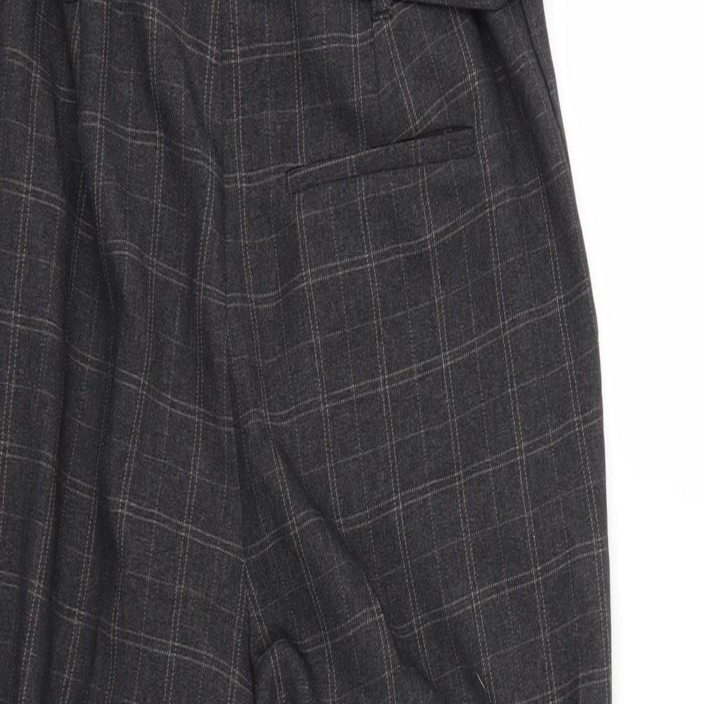 New Look Womens Brown Check Trousers Size 10 L25 in