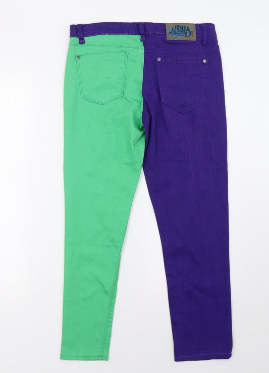 Dorothy Perkins Womens Purple Denim Straight Jeans Size 10 L27 in