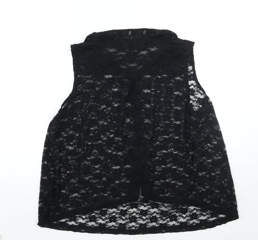 H&M Womens Black Basic Button-Up Size 16