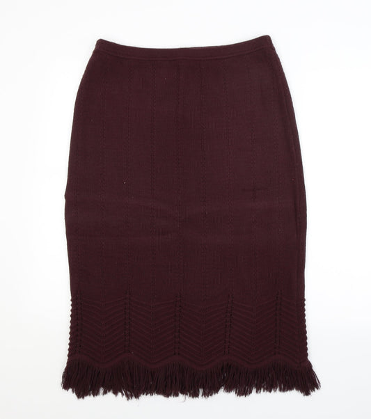 TRUWORTHS Womens Purple Argyle/Diamond Straight & Pencil Skirt Size 8