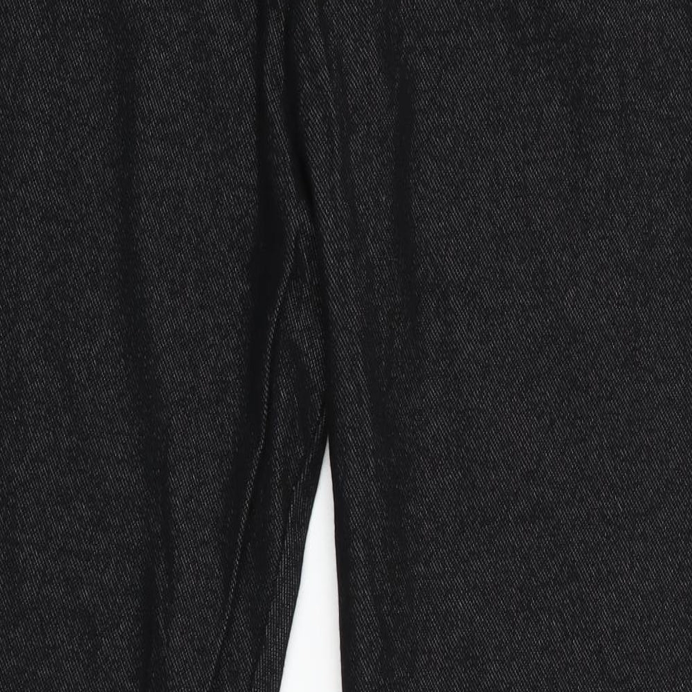 Select Womens Black Cropped Trousers Size M L25 in - Side Zip