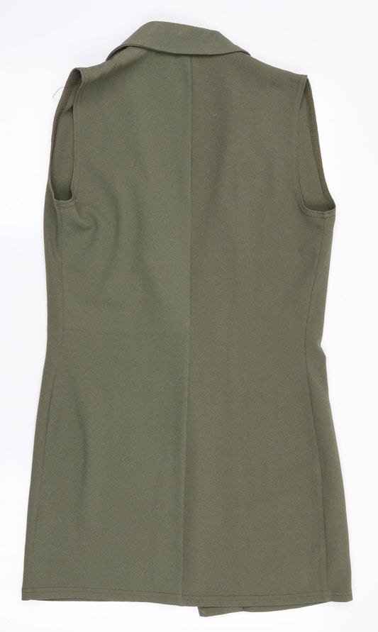 Candy Crush Womens Green Gilet Waistcoat Size 8 - Longline Waistcoat Style