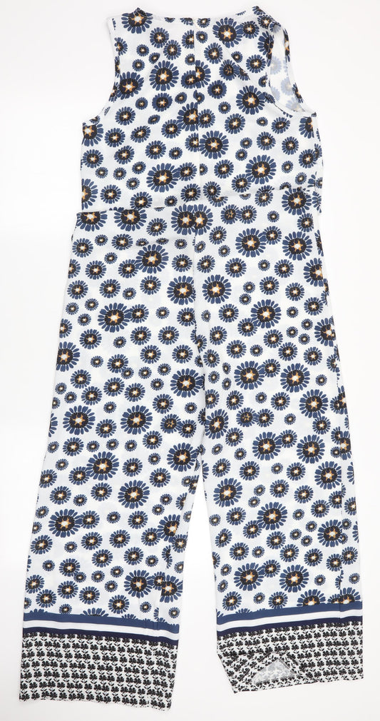 Talco Womens Blue Floral Jumpsuit One-Piece Size S L25 in