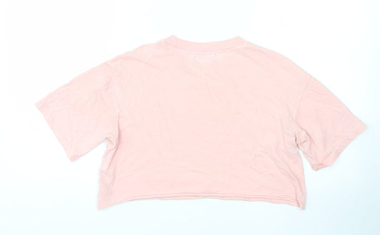 Topshop Womens Pink Cropped T-Shirt Size 6
