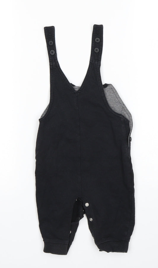 George Boys Black Dungaree One-Piece Size 3-6 Months
