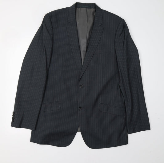 Butler & Webb Mens Blue Striped Jacket Blazer Size 40